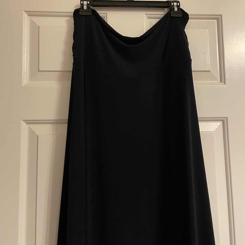 Michael by Michael Kors strapless navy dress with high low hem